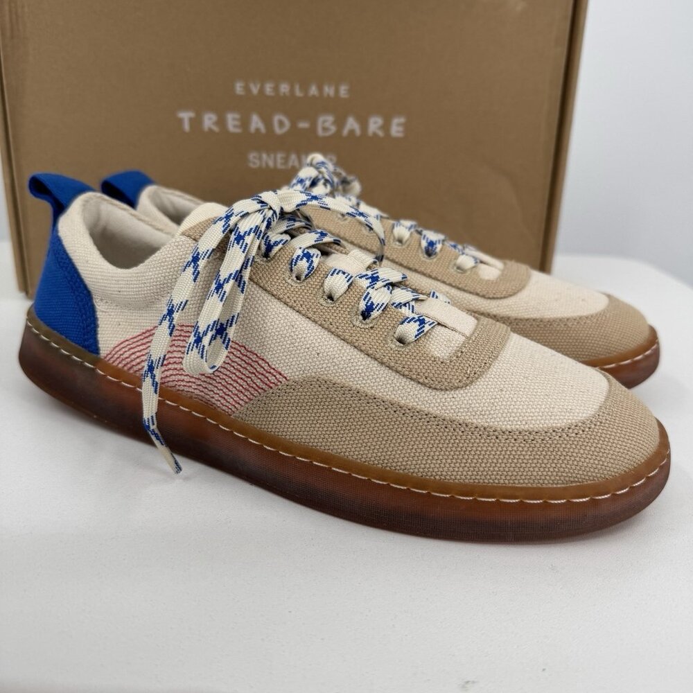 Everlane Tread Bare Sneaker size 8 Women's in Canvas/Red/Blue Lace-up Shoes - Picture 7 of 11